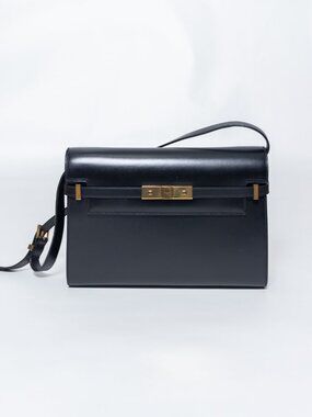 YSL Black Calfskin Medium Manhattan Shoulder Bag